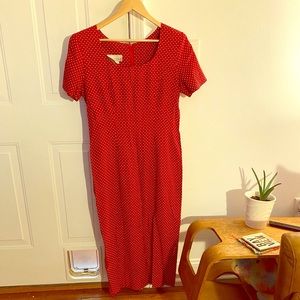VINTAGE Red Polka Dot, Size 10